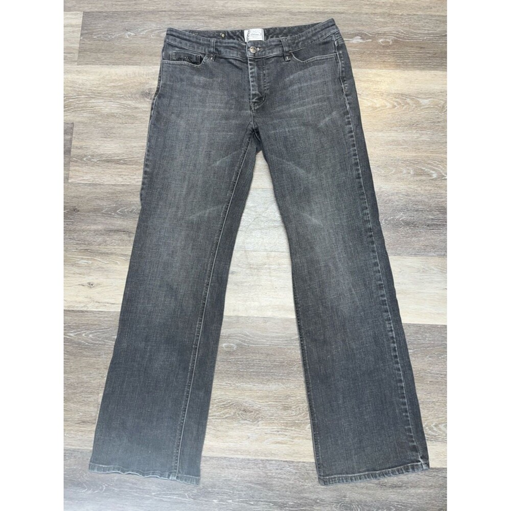 White House Black Market Blanc Stretch Sz 10 Women's Gray Boot Cut Jeans